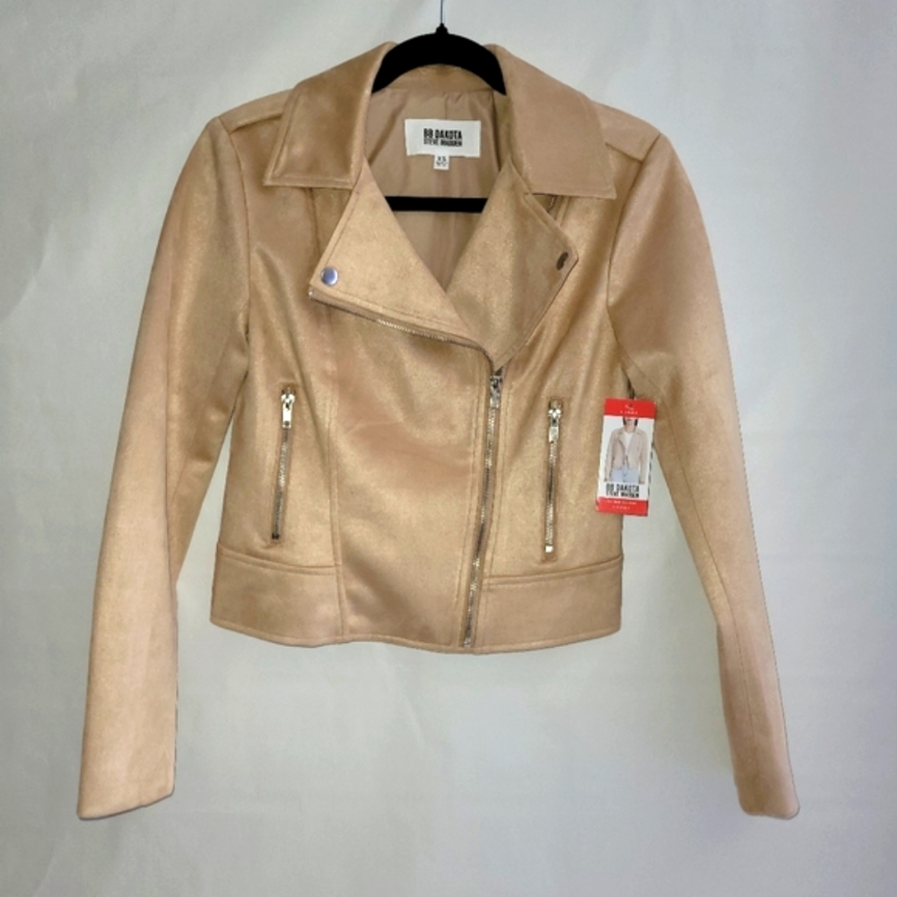 NWT BB Dakota by Steve Madden Ladies Vegan Suede Moto Jacket - Picture 2 of 15